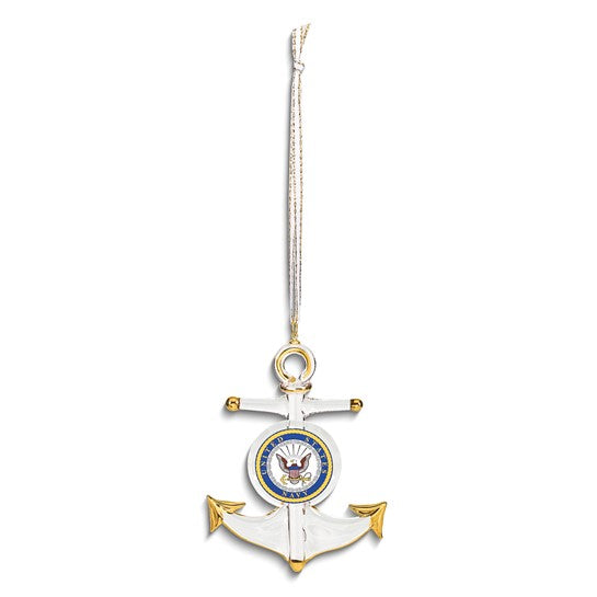 Glass Baron US Navy Logo Anchor Glass Ornament- Sparkle & Jade-SparkleAndJade.com GM25005