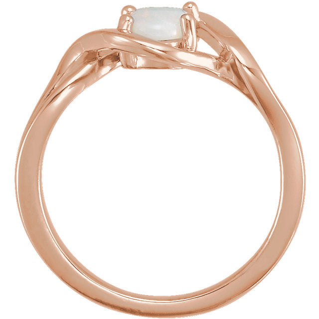 Genuine Oval Australian Opal Freeform Infinity Ring in 14k Gold or Sterling Silver- Sparkle & Jade-SparkleAndJade.com 
