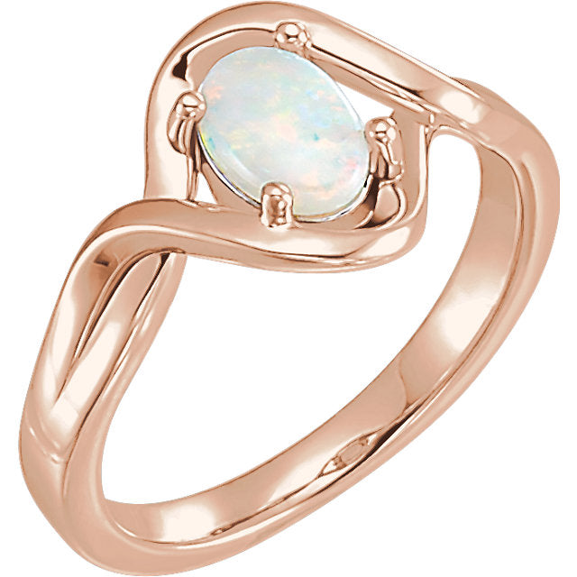 Genuine Oval Australian Opal Freeform Infinity Ring in 14k Gold or Sterling Silver- Sparkle & Jade-SparkleAndJade.com 71935