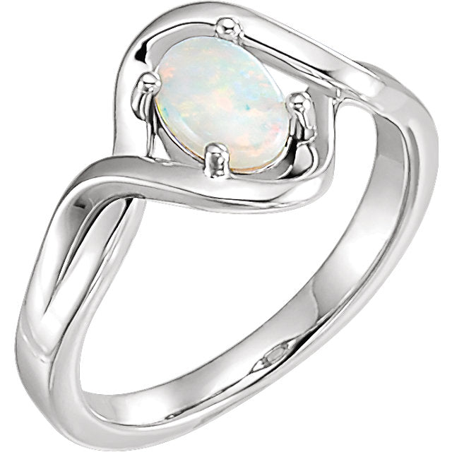 Genuine Oval Australian Opal Freeform Infinity Ring in 14k Gold or Sterling Silver- Sparkle & Jade-SparkleAndJade.com 71935
