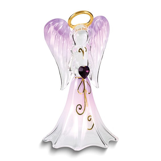 Glass Baron Lavender Angel Glass Figurine- Sparkle & Jade-SparkleAndJade.com GM1155