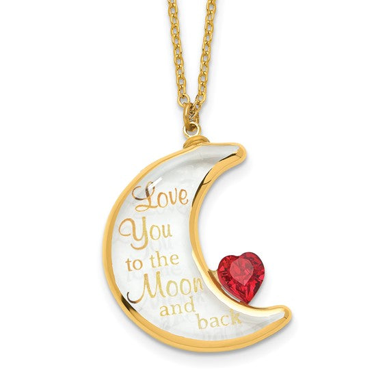 Glass Baron Love You To The Moon and Back Necklace- Sparkle & Jade-SparkleAndJade.com GM15179