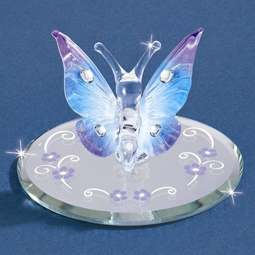 Glass Baron Small Blue Butterfly Glass Figurine- Sparkle & Jade-SparkleAndJade.com GM6691 L0 319-B2