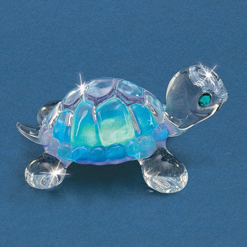 Glass Baron Small Blue 1.5" Turtle Glass Figurine- Sparkle & Jade-SparkleAndJade.com GM9432 // S0 254-B