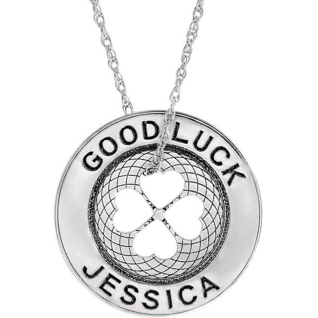 Good Luck Token Necklace with Engraved Name- Sparkle & Jade-SparkleAndJade.com 87246