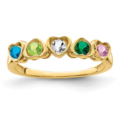 Heart Mother's Family Birthstone Ring- Sparkle & Jade-SparkleAndJade.com XMR85/5SS