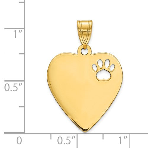Heart With Dog Paw Print and Engraved Name Pendant- Sparkle & Jade-SparkleAndJade.com 