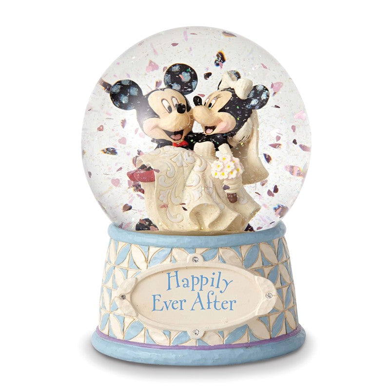 Jim Shore Disney Traditions Mickey And Minnie Happily Ever After Waterglobe- Sparkle & Jade-SparkleAndJade.com GM19587