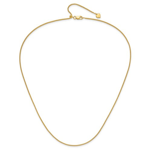 Leslies Sterling Silver Yellow Gold Plated 1.3mm Adjustable Wheat Spiga Chain - up to 22"- Sparkle & Jade-SparkleAndJade.com FC86-22