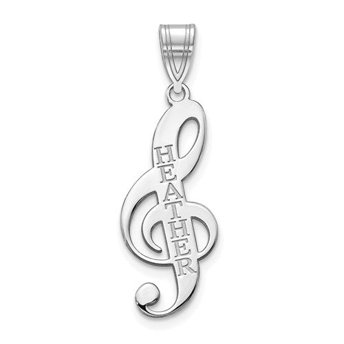 Musical Note Clef Name Pendant- Sparkle & Jade-SparkleAndJade.com 