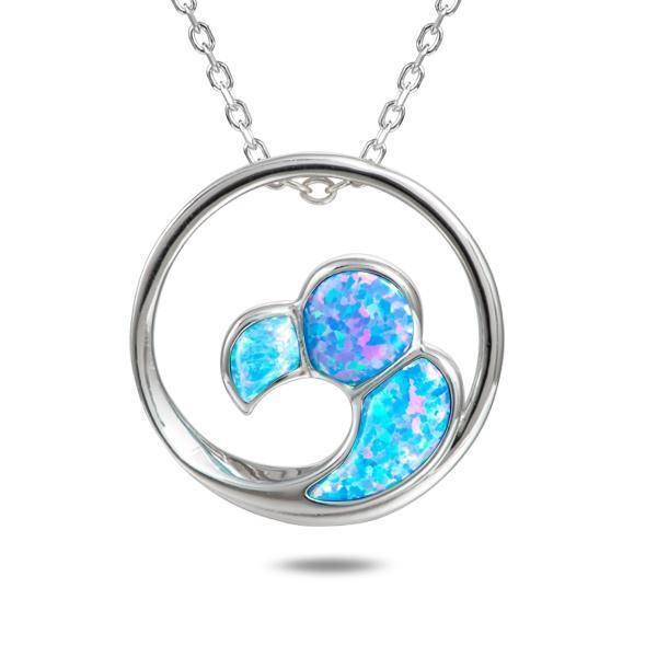 Sterling Silver Opal Nui Wave Pendant Necklace by Alamea- Sparkle & Jade-SparkleAndJade.com 882-31-31