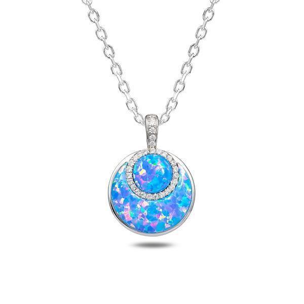 Sterling Silver Opal Sun Glow Pendant Necklace by Alamea- Sparkle & Jade-SparkleAndJade.com 744-31-31