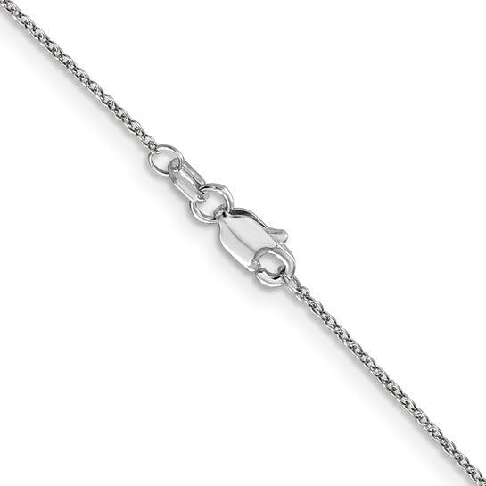 14K White Gold .9mm Cable Chain with Lobster Clasp- Sparkle & Jade-SparkleAndJade.com 