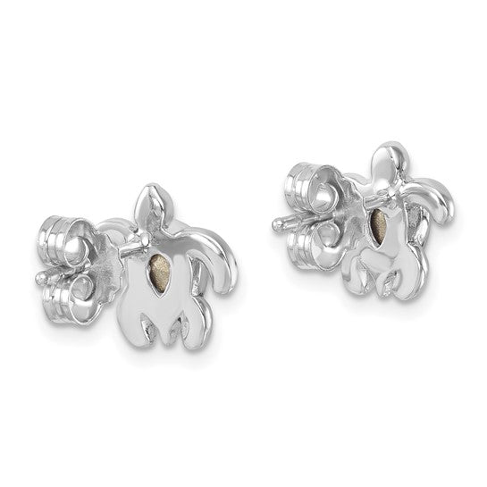 Sterling Silver Birthstone Turtle Earrings- Sparkle & Jade-SparkleAndJade.com 