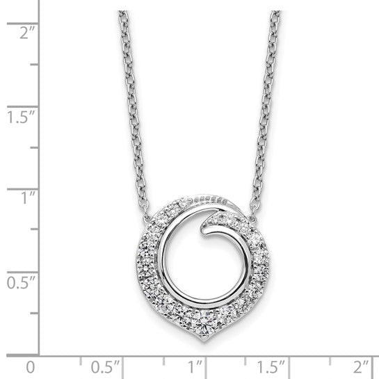 14K White Gold Lab Grown Diamond VS/SI GH, Circle Necklace (0.995 CTW)- Sparkle & Jade-SparkleAndJade.com PM10229-100-WLG