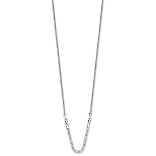 14k White Gold Lab Grown Diamond Tennis Style Bolo Adjustable Necklace (0.525CTW)- Sparkle & Jade-SparkleAndJade.com PM9450-042-WLG