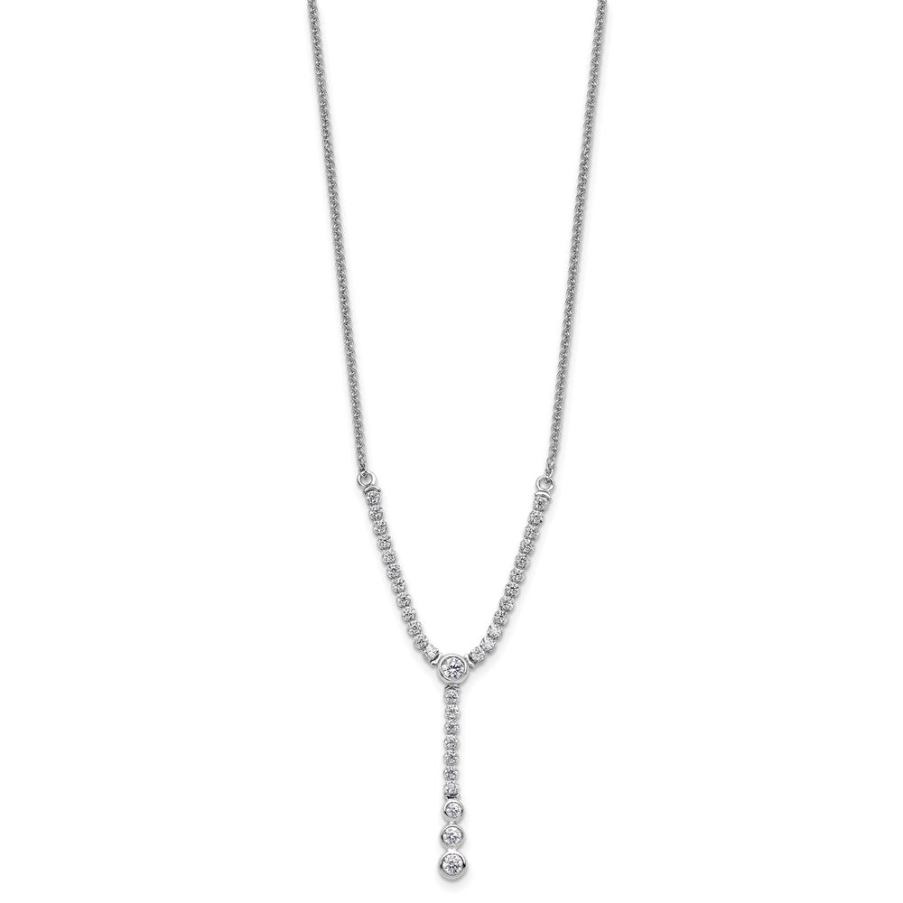 14k White Gold Lab Grown Diamond Y-design Tennis Style Bolo Necklace (1.058 CTW)- Sparkle & Jade-SparkleAndJade.com PM9453-090-WLG