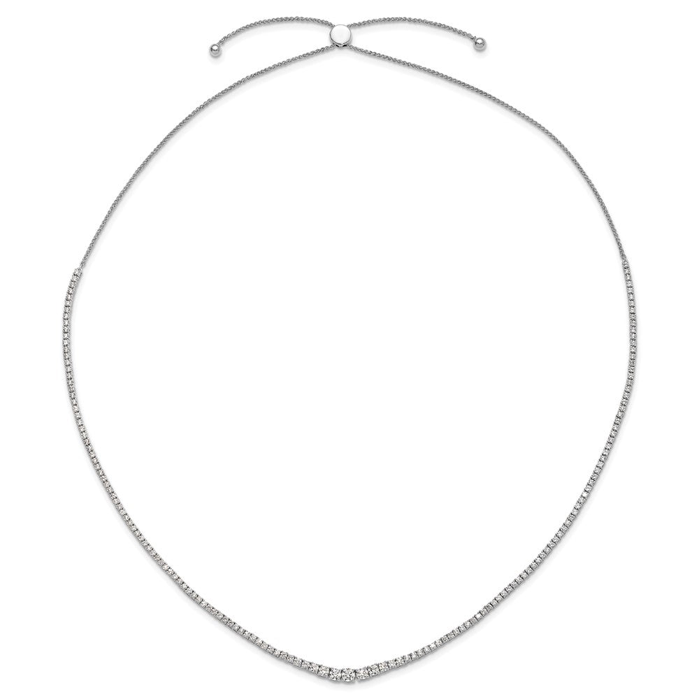 14k White Gold Graduating Lab Grown Diamond Tennis Style Bolo Necklace (4.994 CTW)- Sparkle & Jade-SparkleAndJade.com PM9870-500-WLG