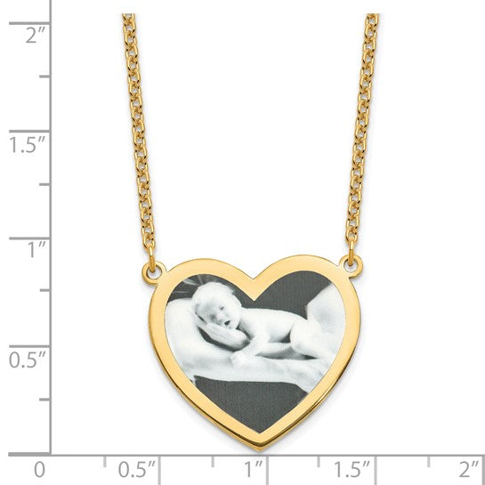 Personalized Large 1 inch Photo Heart Necklace- Sparkle & Jade-SparkleAndJade.com 