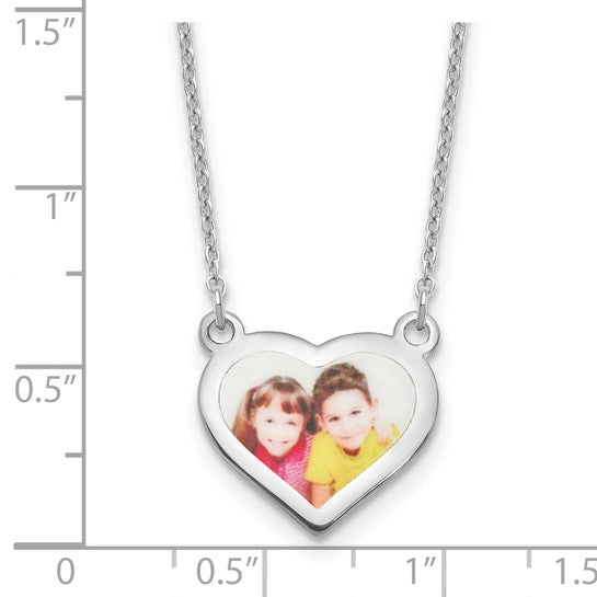 Personalized Small 12 mm Photo Heart Necklace- Sparkle & Jade-SparkleAndJade.com 