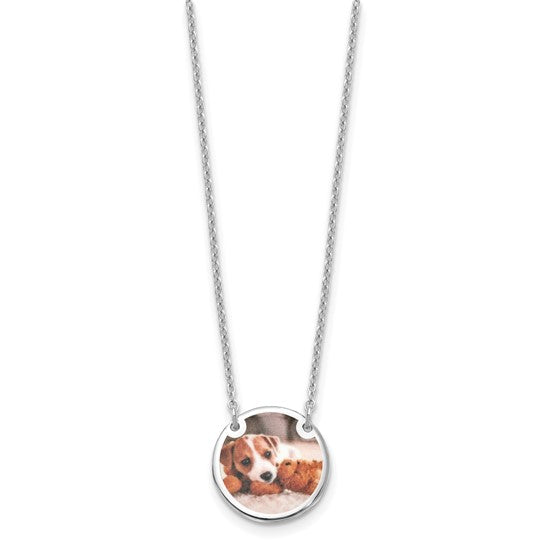 Personalized Small 12 mm Photo Round Circle Disc Necklace- Sparkle & Jade-SparkleAndJade.com 