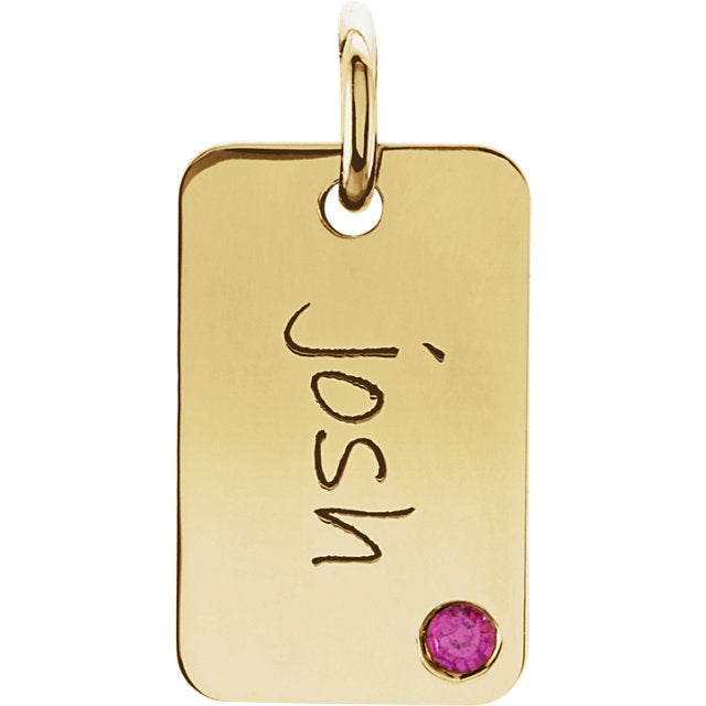Posh Mommy® 16x10mm Mini Tag Birthstone Pendant- Sparkle & Jade-SparkleAndJade.com 84687