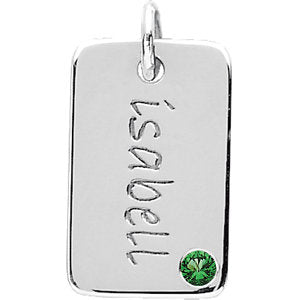 Posh Mommy® 16x10mm Mini Tag Birthstone Pendant- Sparkle & Jade-SparkleAndJade.com 84687