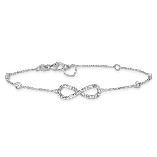 Sterling Silver CZ Infinity Bracelet and Necklace Set- Sparkle & Jade-SparkleAndJade.com QG6554SET
