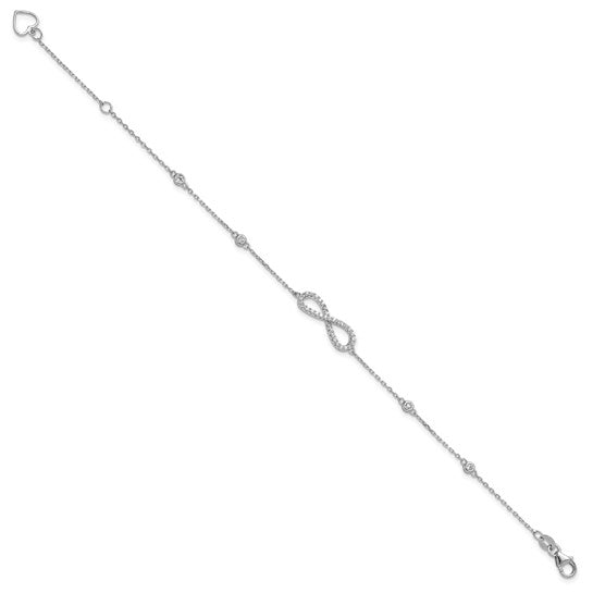 Sterling Silver CZ Infinity Bracelet and Necklace Set- Sparkle & Jade-SparkleAndJade.com QG6554SET