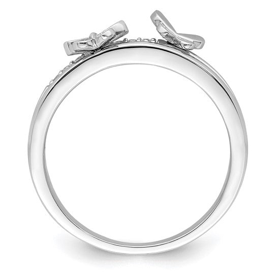 Sterling Silver CZ Butterflies Ring- Sparkle & Jade-SparkleAndJade.com 