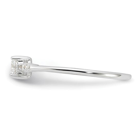 Sterling Silver 4mm Petite CZ Promise Ring- Sparkle & Jade-SparkleAndJade.com 