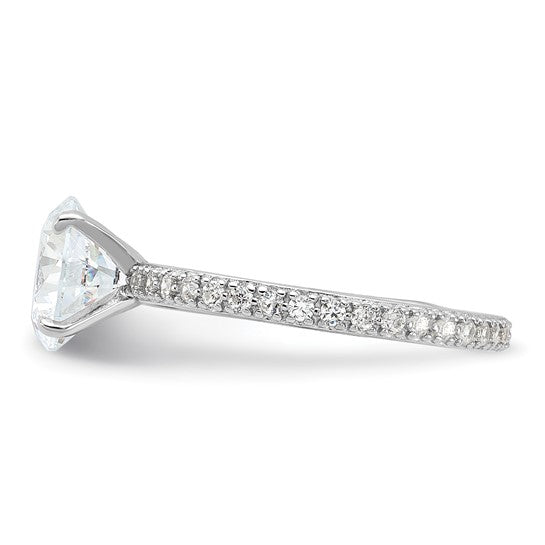 Sterling Silver 8mm CZ Eternity Engagement Ring- Sparkle & Jade-SparkleAndJade.com 