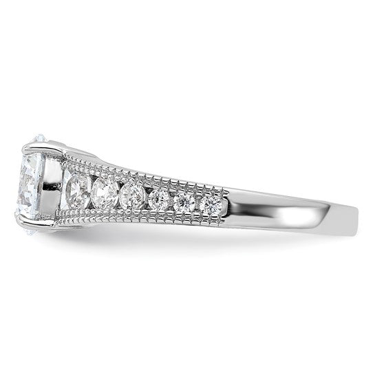 Sterling Silver 7mm Round Channel Set CZ Engagement Ring- Sparkle & Jade-SparkleAndJade.com 