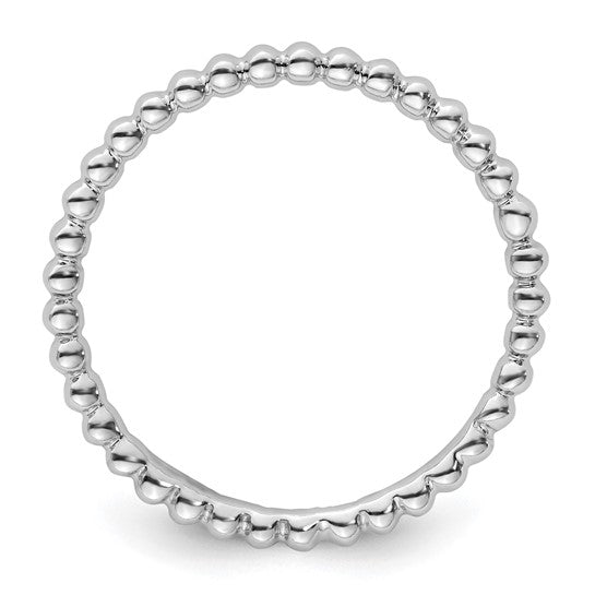 Sterling Silver Stackable Expressions Beaded 2.25mm Ring- Sparkle & Jade-SparkleAndJade.com 