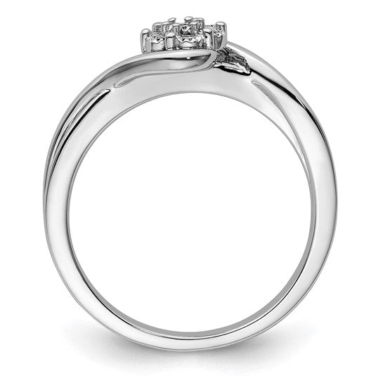 Sterling Silver Diamond Cluster Round Promise Ring- Sparkle & Jade-SparkleAndJade.com RLD3349-0WS45