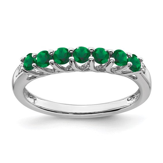 14k Gold Gemstone and Diamond 7-stone Ring- Sparkle & Jade-SparkleAndJade.com RM7411-CEM-001-WA