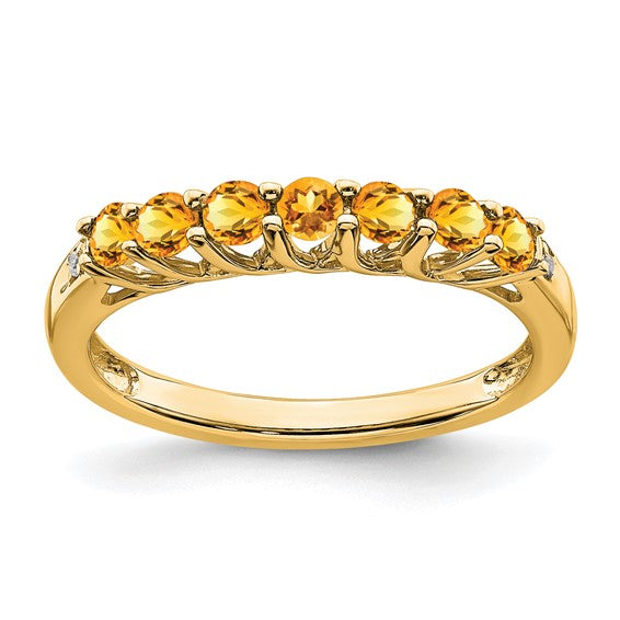 10k Gold Gemstone and Diamond 7-stone Ring- Sparkle & Jade-SparkleAndJade.com RM7411-CI-001-1YA