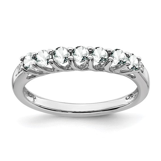 14k Gold Gemstone and Diamond 7-stone Ring- Sparkle & Jade-SparkleAndJade.com RM7411-WT-001-WA