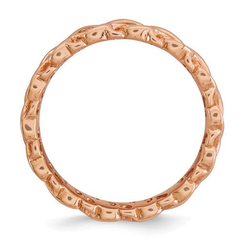 Rose Gold Over Sterling Silver Stackable Expressions Intertwined Hearts Ring- Sparkle & Jade-SparkleAndJade.com 