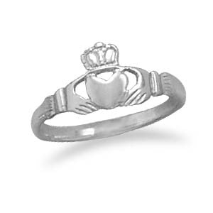 Small Sterling Silver Claddagh Ring- Sparkle & Jade-SparkleAndJade.com 
