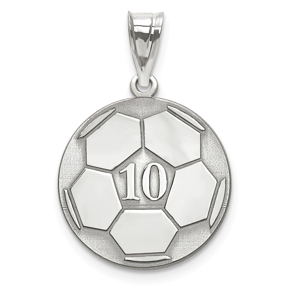 Soccer Ball with Number and Engraved Name Pendant - Sterling Silver or Solid Gold- Sparkle & Jade-SparkleAndJade.com XNA698SS