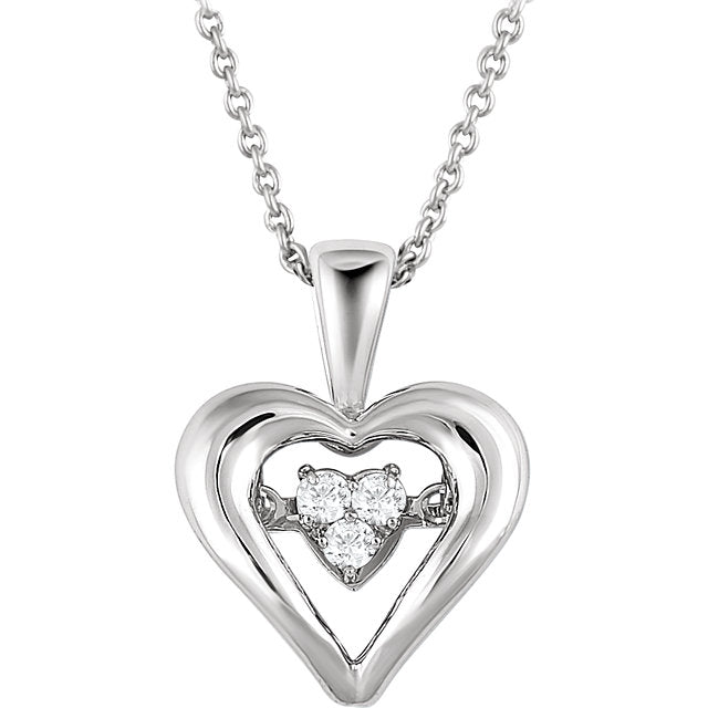 Sterling Silver 1/10 CTW Diamond Heart Mystara® 18" Necklace- Sparkle & Jade-SparkleAndJade.com 651762:60000:P