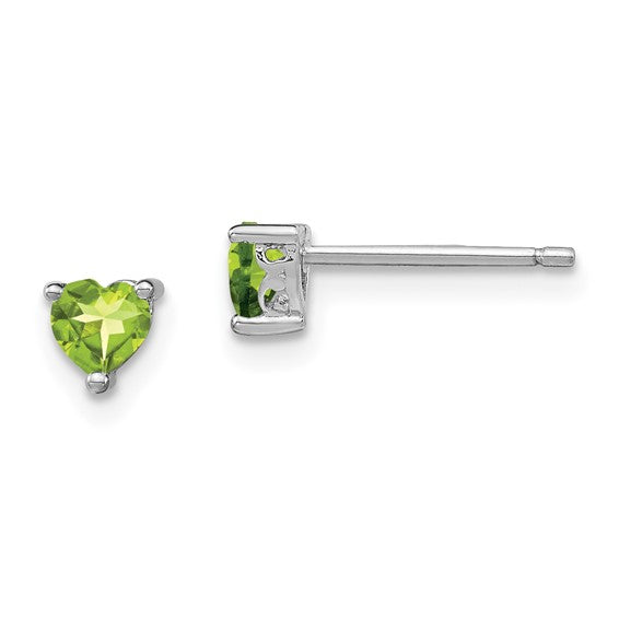 Sterling Silver 4mm Heart Birthstone Post Earrings- Sparkle & Jade-SparkleAndJade.com QBE27AUG