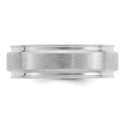 Sterling Silver 6mm Wide Brushed Finish Band- Sparkle & Jade-SparkleAndJade.com 