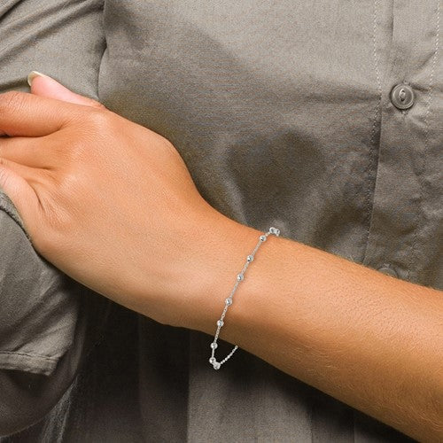 Sterling Silver Adjustable Rosary Bolo Bracelet- Sparkle & Jade-SparkleAndJade.com QG6561