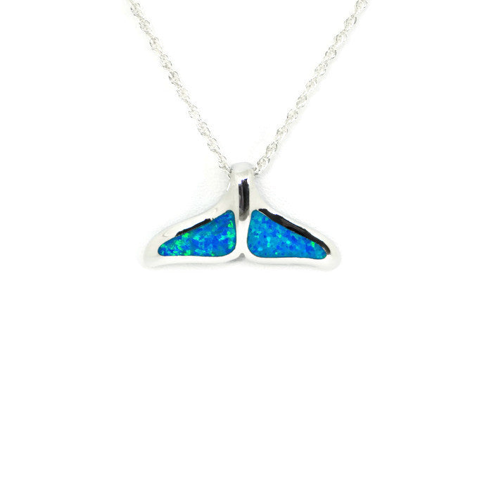 Sterling Silver Alamea Hawaii Blue Opal Mermaid Whale Tail Pendant- Sparkle & Jade-SparkleAndJade.com 024-31-03