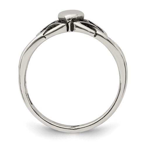 Sterling Silver Antiqued Celtic Knot Claddagh Ring- Sparkle & Jade-SparkleAndJade.com 