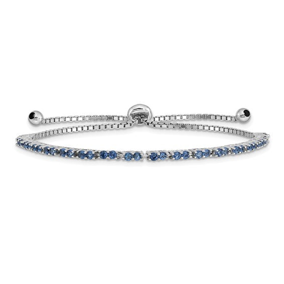 Sterling Silver Birthstone CZ Adjustable Bolo Bracelets- Sparkle & Jade-SparkleAndJade.com QG4757SEP