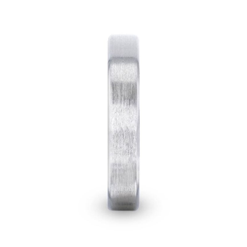 Sterling Silver Brushed Center Flat Band With Beveled Edges - 4mm & 8mm - CASPER- Sparkle & Jade-SparkleAndJade.com 