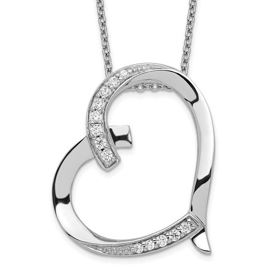 Sterling Silver CZ 'I Love You Mom' Heart Necklace with Gift Box- Sparkle & Jade-SparkleAndJade.com QSX285